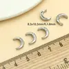 Banhado a Ouro 18K Contas Espaçadoras de Lua 8mm Meio Anel de Zircônia Material DIY Feito à Mão Acessórios para Pulseira Colar Joias