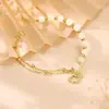 Pulseira Estilosa e Versátil com Senso de Design, Luxo Leve, Exquisite, Tendência de Moda de Nicho, Folha de Ginkgo em Camada Dupla, Toque de Alto Padrão para Mulheres