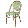 Mesa y Silla de Exterior de Fábrica Combinación Metal Mimbre Retro Silla de Comedor Francesa Interior y Exterior B&B Balcón Patio Silla Individual