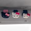 Nuevo clip magnético para gafas de sol de gatito lindo para coche, clip para almacenamiento de boletos, decoración universal para parasol