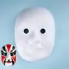 Máscara de Ópera de Pekín pintada a mano DIY, cara de gato de papel maché, media cara de zorro, cara sin color para niños y niñas, para dibujar en toda la cara