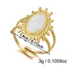Anillos florales huecos retro europeos y americanos, anillos en capas de nácar blanco y perla estilo vintage, conjunto de accesorios único y elegante