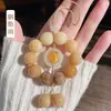 Colgante de Loto Rosa Garra de Gato Bodhi de Jade Blanco Llavero Anti-Pérdida para Niñas, Accesorio Versátil para Bolso Diario
