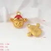 Lingote con incrustaciones de diamantes, flor de oro antiguo, accesorios, pez koi tridimensional versátil y cinco deidades guardianas de la riqueza, accesorios de joyería hechos a mano para DIY