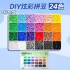 Caixa de Armazenamento para Miçangas com 24 Compartimentos, Quebra-Cabeça de Fusão 3D Feito à Mão DIY, 120 Cores, Conjunto Completo de Miçangas