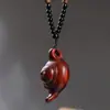 Ornamento de Bule de Chá de Madeira, Pequeno Bule de Sândalo, Ornato Artesanal Portátil, Decoração para Pendurar