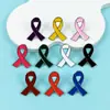 Broche de Liga de Metal Colorido Simples em Forma de Fita Logo de Conscientização Hiv Internacional Acessório de Distintivo para Roupas Mochila em Estoque