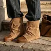 2026 Nuevas Botas de Plataforma de Pierna Ancha con Cordones Estilo Coreano Otoño/Invierno, Botines Planos de Moda Versátiles para Mujer