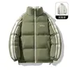 Chaqueta de algodón reversible, engrosada y con forro polar para actividades invernales al aire libre, con cuello alto y diseño reversible, adecuada para hombres