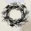 Guirlanda de galhos secos de Halloween, corvo brilhante, galhos espinhosos, adereços de casa mal-assombrada pretos, decorações pendentes, decoração para montagem de sala de fuga
