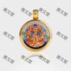 Pequeno Thangka Caixa Gawa Pingente Zaji Ram Manjushri Tara Verde Pingente Cinco Irmãos Estilo Étnico Thangka Portátil Atacado