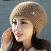 Chapéu Slouchy de Outono e Inverno, Chapéu Quente de Tricô Espesso de Camada Dupla para Mulheres, Chapéu Versátil para Circunferência de Cabeça Grande, Chapéu de Artista