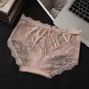 Bragas de encaje sexy de puro deseo, estilo vintage de lujo ligero francés, diseño de lazo hueco de cintura media, algodón puro en la entrepierna, calzones para mujer