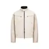 Jaqueta Harrington Alta Segunda Geração cleanfit Lona Lavada Pesada Gola Casual Jaqueta Curta Larga Quadrada