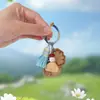 Sino de Manivela Manual com Casca de Fruta de Planta Natural Chaveiro DIY Sino dos Ventos Acabado Criativo Ornamento para Pendurar em Carro/Bolsa