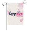 Bandera de jardín transfronteriza para el Día de San Valentín, bandera decorativa de lino para festivales, bandera de patio para fiestas, bandera de jardín creativa con impresión de doble cara