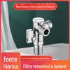 Válvula de Esquadria Triângulo para Aquecedor de Água de Banheiro Doméstico com Tela de Filtro Cobre Saída Dupla de Água Válvula de Esfera Interruptor Válvula de Parada de Água