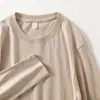 210g Camiseta Blanca Manga Larga para Hombre y Mujer Camisa Base Blanco Puro Hombro con Algodón Primavera y Otoño Top Sencillo Holgado