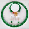Emerald mulheres novo colar Jasper conjunto mãe corrente pulseira ao vivo de três peças uma geração de pulseira de cabelo
