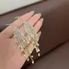 Pendientes de Borla de Diamante Completo Super Brillantes de Personalidad Europea y Americana Personalidad Atmosférica Celebridad Elegante Suave Alta Calidad Industria Pesada Gancho para Oreja