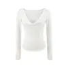 Camiseta Tendência e Sexy com Renda nas Mangas, Novo Estilo de Primavera, Elegante e Versátil, Camiseta Curta de Base Slim