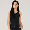 Top de Tirantes Acanalado Bloque de Color para Yoga para Mujer, Control de Abdomen, Adelgazante, Ropa Exterior, Transpirable para Correr, Pilates, Fitness