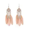 Pendientes de Pluma de Hoja de Loto Multicapa Estilo Étnico Aleación Casual Pendientes de Yunnan Venta al por Mayor Pendientes de Joyería Étnica Creativa