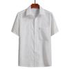 Camisa de Manga Corta de Alta Calidad para Hombre de Mediana Edad de Verano para Papá de Mediana Edad y Anciano Ropa de Abuelo Algodón y Lino