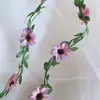 Estilo de celebridad azul flor pequeña hoja verde ratán accesorios para el cabello linda diadema trenzada trenza retorcida