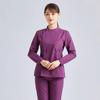 Traje de enfermeiro de manga curta e manga longa, traje dividido, roxo, sala de cirurgia, departamento de emergência, uniforme de trabalho hospitalar, roupas de trabalho médicas
