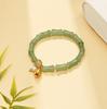 Pulseira de verão com miçangas de vidro, pulseira de bambu com flores para meninas, pulseira simples para estudantes.