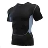 Camiseta Deportiva Ajustada de Manga Corta para Hombre, para Fitness, Running, Cuello Redondo, Baloncesto, Fútbol, Compresión, Secado Rápido, Ropa Blanca Roja