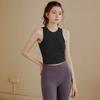 Camiseta corta para correr a prueba de golpes para mujer con almohadilla para el pecho, fija, sin mangas, ropa de yoga, chaleco deportivo