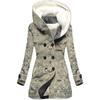 Abrigo trench nuevo y popular para mujer 2023 transfronterizo invierno felpa estilo europeo y americano flor rombo 3D abrigo con capucha al por mayor