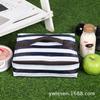 Bolsa Lonchera Simple Personalizada, Bolsa Lonchera de Poliéster Estampada a Rayas, Bolsa para Comida de Papel de Aluminio Ecológica, Bolsa para Bebidas Frías