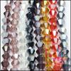 Cuentas de cristal de 2/3/4/6/8 mm con punta de diamante, galvanizadas, con personalidad AB, accesorios de joyería para bricolaje, cuentas sueltas.