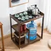 Mesa de centro para el hogar mesa de té pequeña mesa de té móvil de bambú carrito de té sala de estar balcón gabinete de té para hervir agua estante de almacenamiento para juego de té