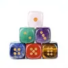 Dados de Cristal Natural Juego de Mesa de Ocio Transfronterizo Ágata Jade Tallado Estilo de Esquina Redondeada Dados de Piedra Semipreciosa Basados en Puntos de 15 mm