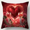 Funda de almohada Amazon Día de San Valentín Roja Amor Almohada Se puede usar como funda de almohada para sofá de sala de estar Cojín de mesita de noche
