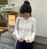 Chique coreano outono novo estilo ins temperamento oco doce cardigã de malha solto casual jaqueta de malha 17896