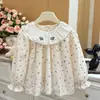 Nueva Ropa de Otoño para Niñas, Camisa Floral de Algodón Puro, Top Coreano para Bebé de Manga Larga, Ropa Infantil Elegante y Dulce, Moderna