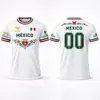Camiseta Informal Transpirable de Secado Rápido de Verano Unisex con Estampado Retro de Fútbol de Moda con Patrón de Bandera Mexicana