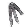 Bufanda de Chifón Floral Negra Versátil Multifuncional de Cinta para Mujer, Estilo Elegante para Salidas y Moda de Mamá