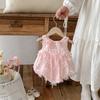 Ropa de Verano para Bebé Estilo Extranjero Lindo Chaleco Envolvente Ropa para Gorditos Bebé Un Año Verano Ropa de Una Pieza Dulce Princesa Ha Ropa