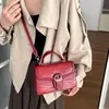 Bolsa Quadrada Pequena Elegante de Couro PU Cor Sólida Clássica Moda Textura Simples Retrô Grande Capacidade para o Dia a Dia Ombro Único Transversal