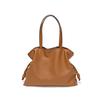Bolsas Nicho Coreano Nicho Design Couro Genuíno Bolsa Feminina Bolsa Plissada Bolsa de Ombro de Couro de Vaca Cordão Grande Capacidade Bolsa Tote