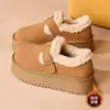 Zapatos Birkenstock Flocados para Mujer 2026 Nuevo Invierno Mujeres Embarazadas sin Cordones Suela Suave Zapatos de Algodón Cálidos Suela Gruesa Mocasines de Lana
