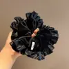 Elástico Elegante de Flor Negra de Terciopelo Coreano para Mujer, Moderno y Elegante Lazo para el Cabello de la Parte Posterior de la Cabeza, Nuevo Accesorio para el Cabello