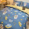Funda de edredón infantil de una pieza de algodón, funda de edredón de algodón para bebé con dibujos animados, jardín de infantes, niño, juego de tres piezas 120x 150x 200