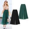 Ropa Europea y Americana 2017 Ropa Fresca de Verano Nuevo Ropa de Mujer Talla Grande para Gorditas Pantalones Anchos de Chifón Sueltos Plisados